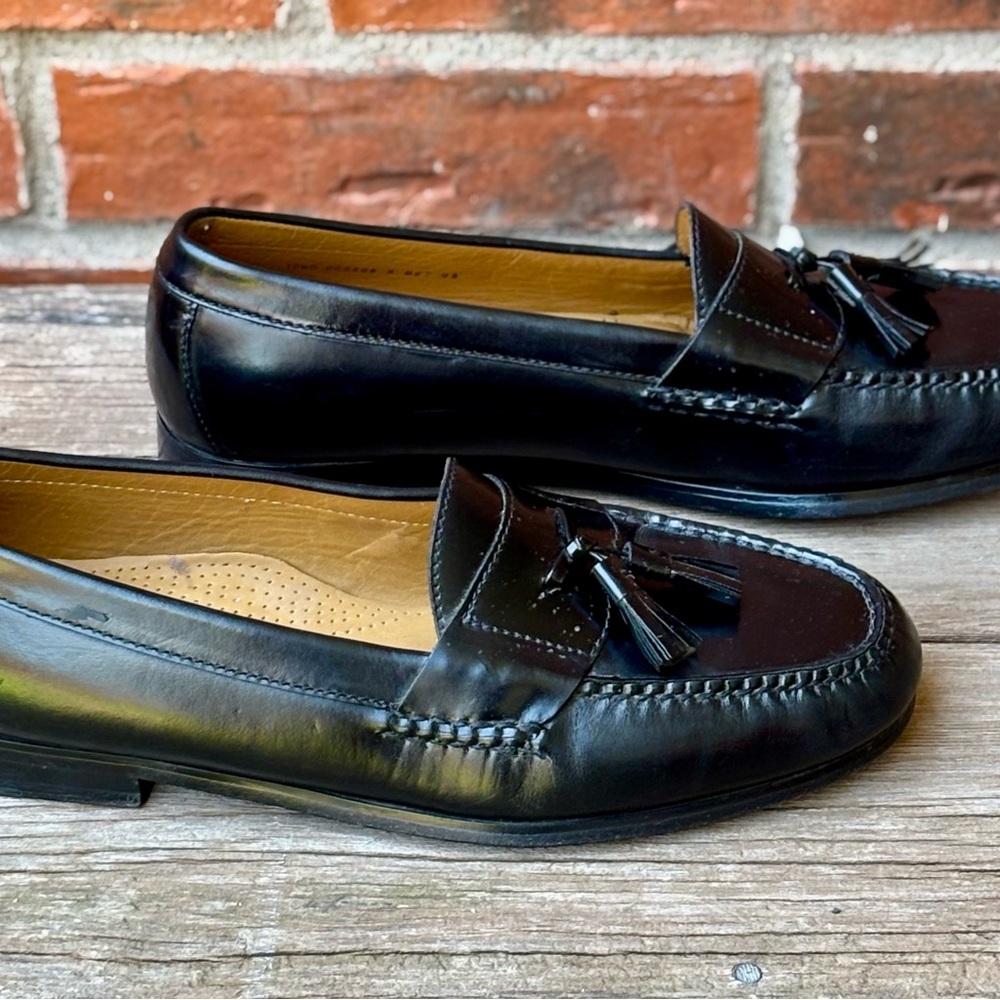 Cole Haan Mens Tassel Comfort Leather Black Loafers Shoes 10.5D - Picture 6 of 8